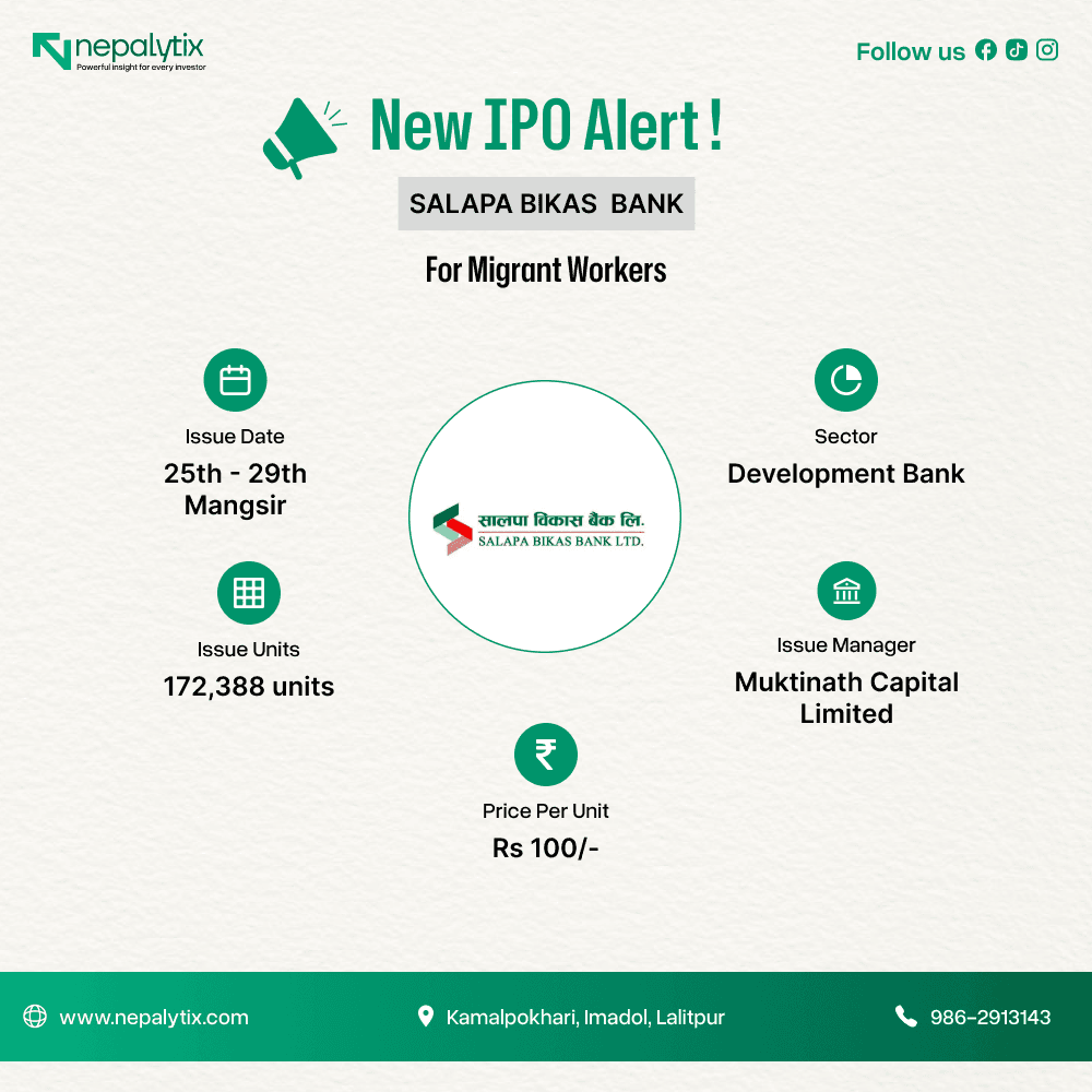 Salapa Bikas Bank Opens IPO for Nepali Workers Abroad from Today
