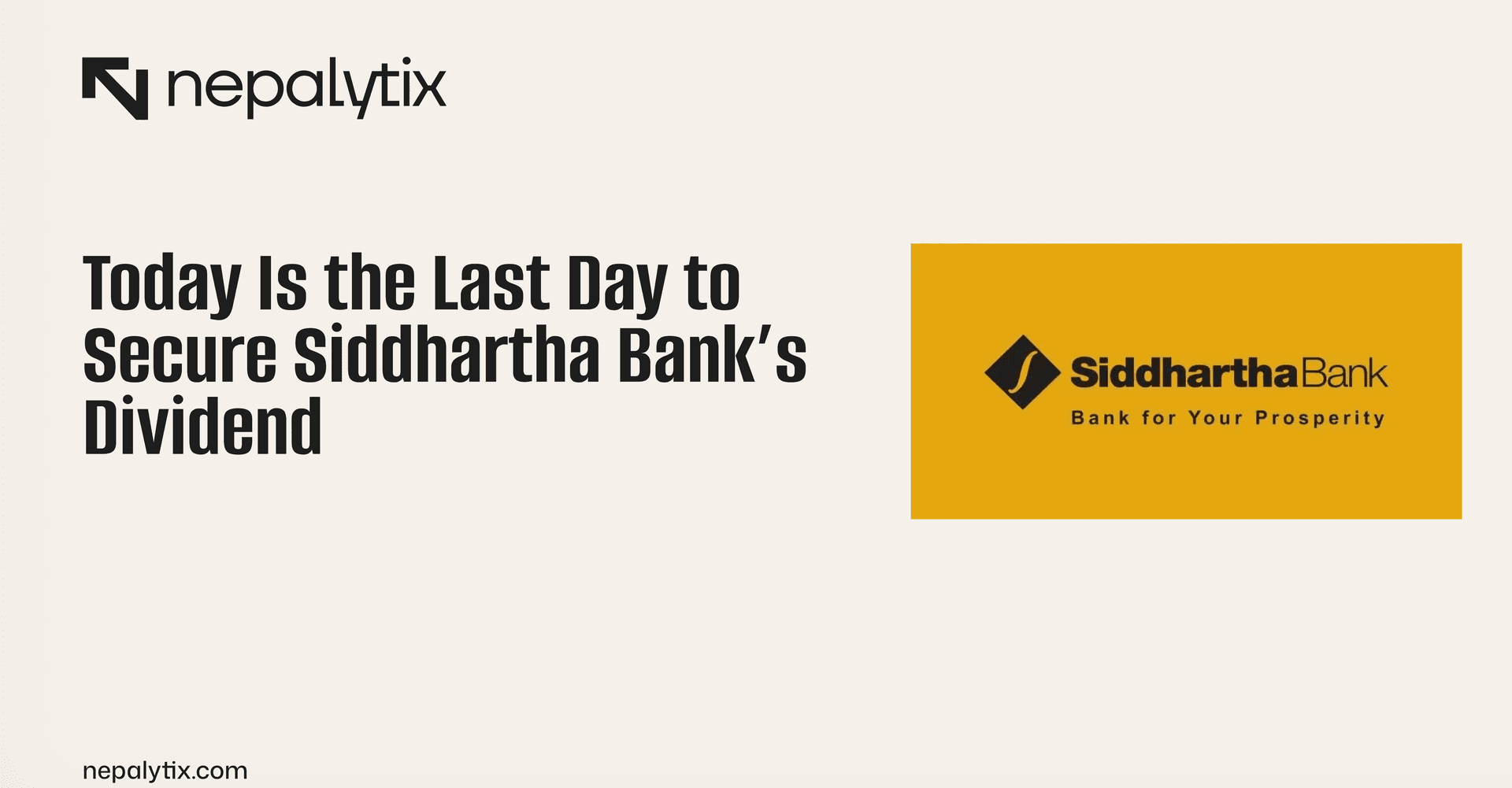 Today Is the Last Day to Secure Siddhartha Bank’s Dividend