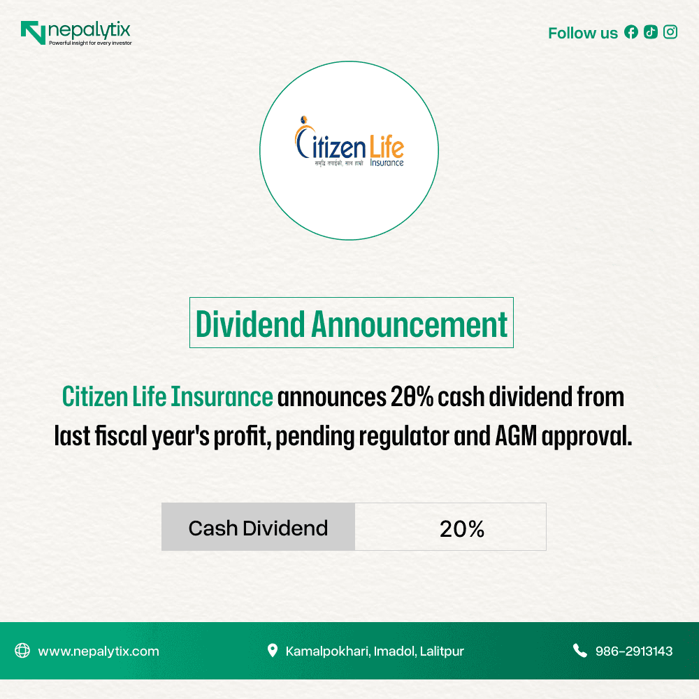 Citizen Life Insurance Announces 20% Cash Dividend