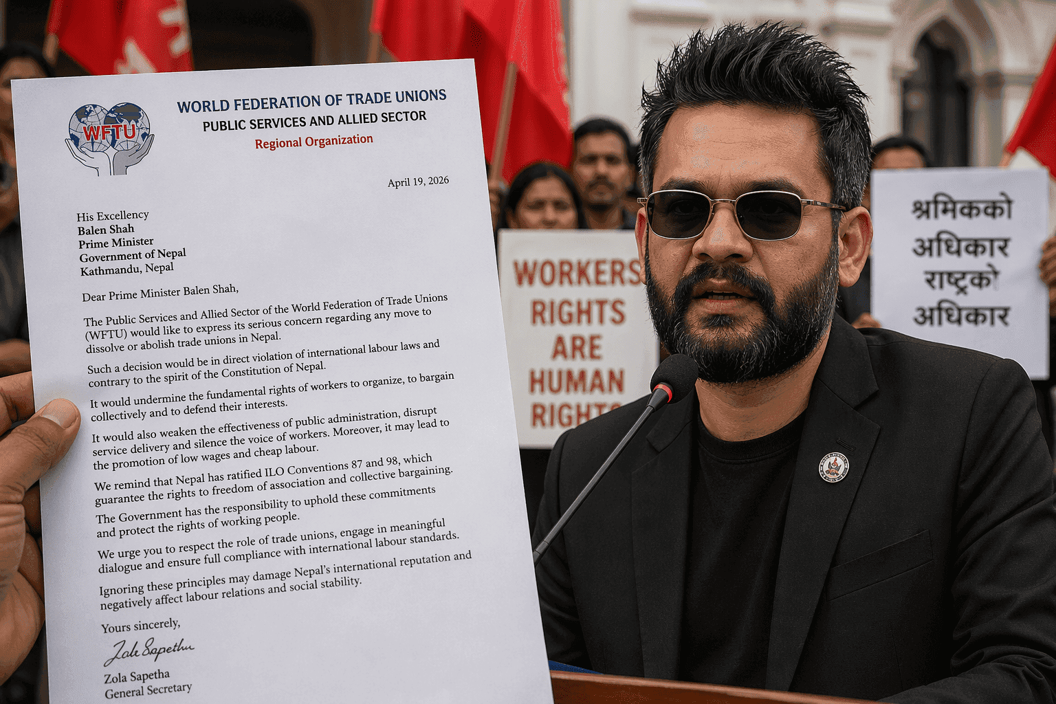 World Trade Union Federation Warns Nepal Against Abolishing Trade Unions, Urges PM Balen Shah