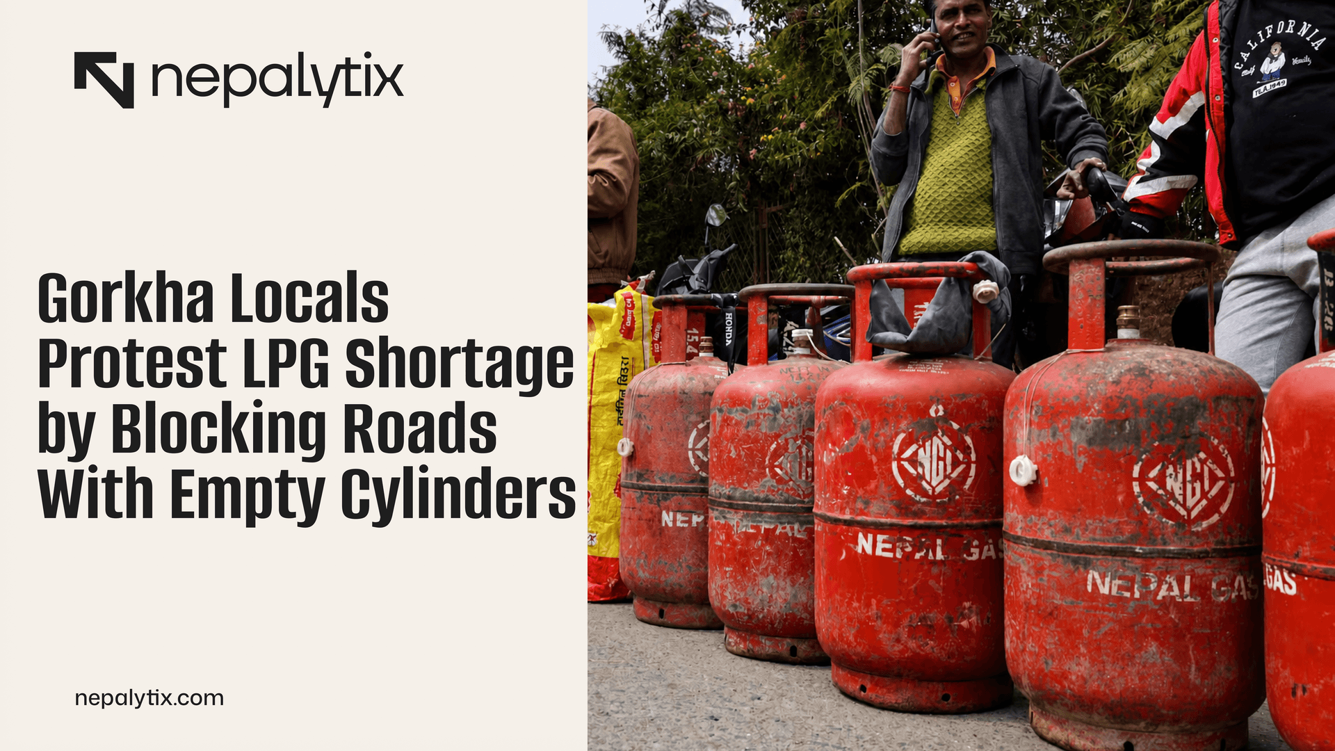 Gorkha Locals Protest LPG Shortage by Blocking Roads With Empty Cylinders