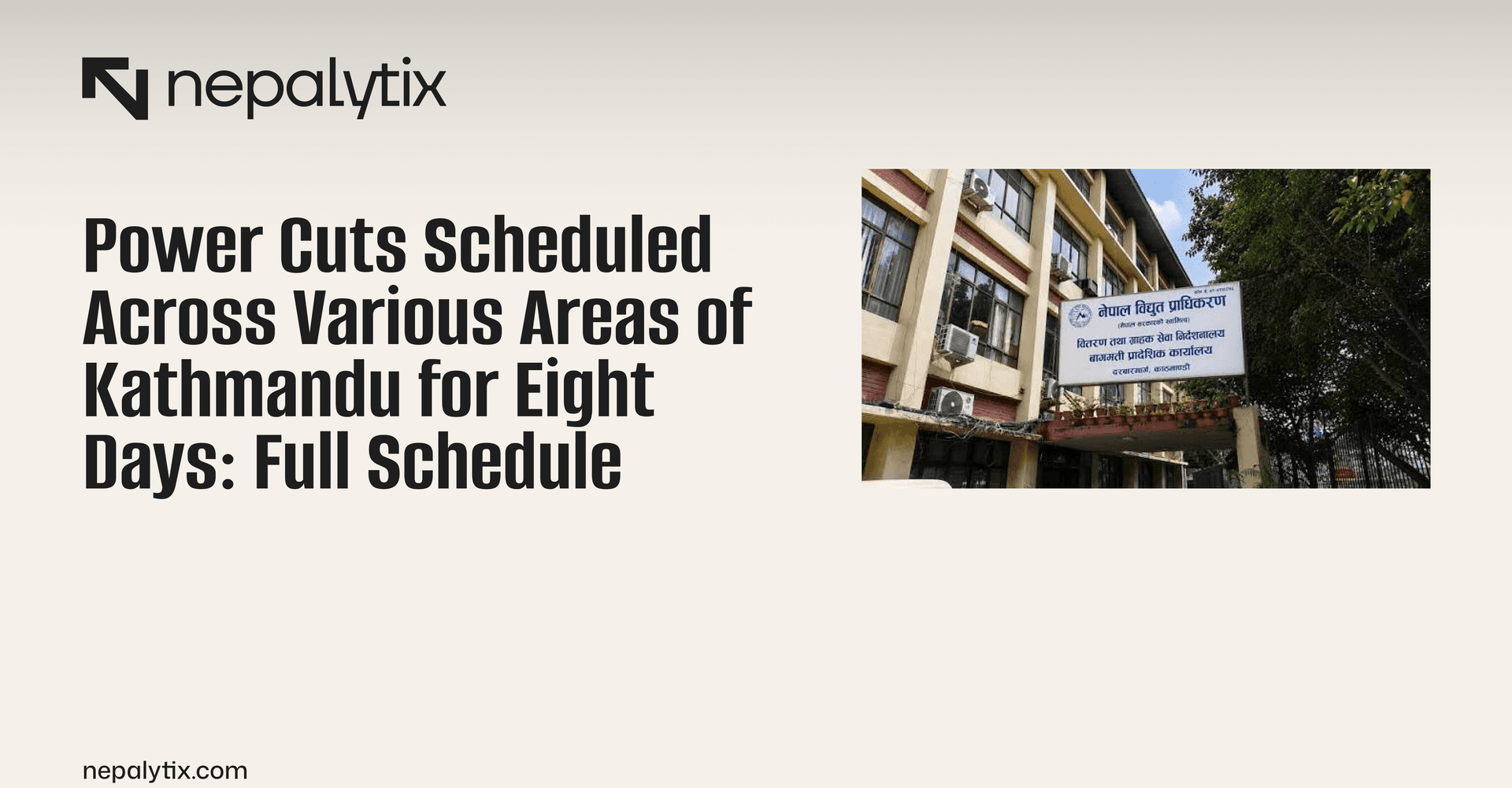 Power Cuts Scheduled Across Various Areas of Kathmandu for Eight Days: Full Schedule