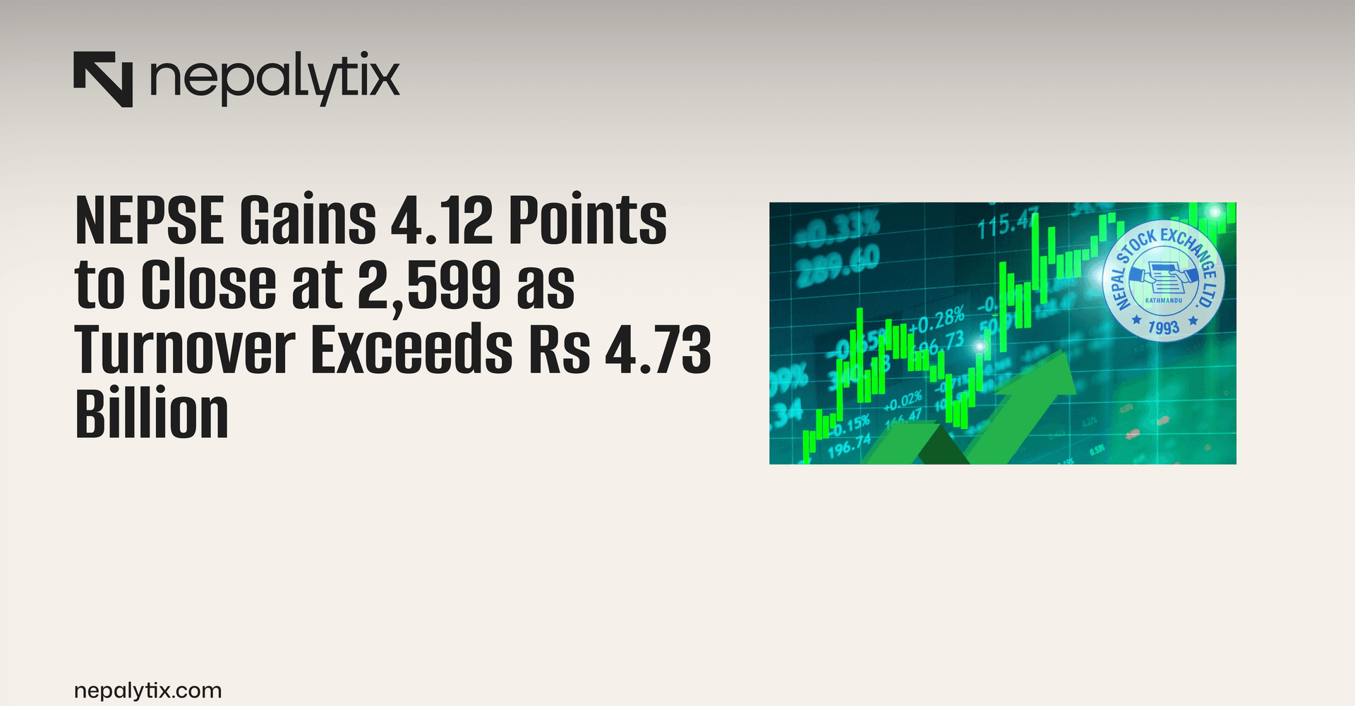 NEPSE Gains 4.12 Points to Close at 2,599 as Turnover Exceeds Rs 4.73 Billion