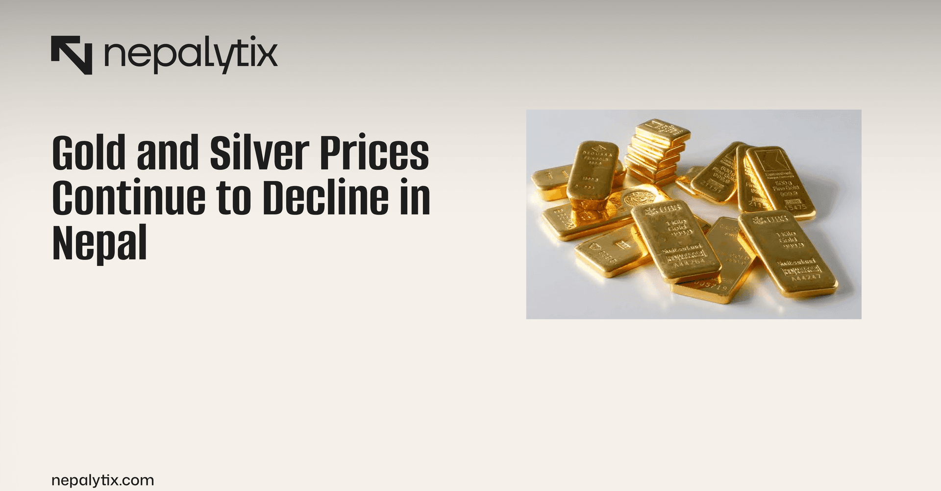 Gold prices in Nepal fell by Rs 2,700 per tola to Rs 289,500.
