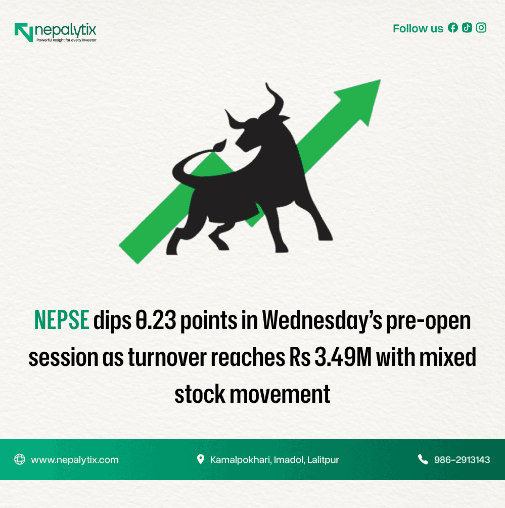 NEPSE Edges Slightly Lower in Wednesday’s Pre-Open Session