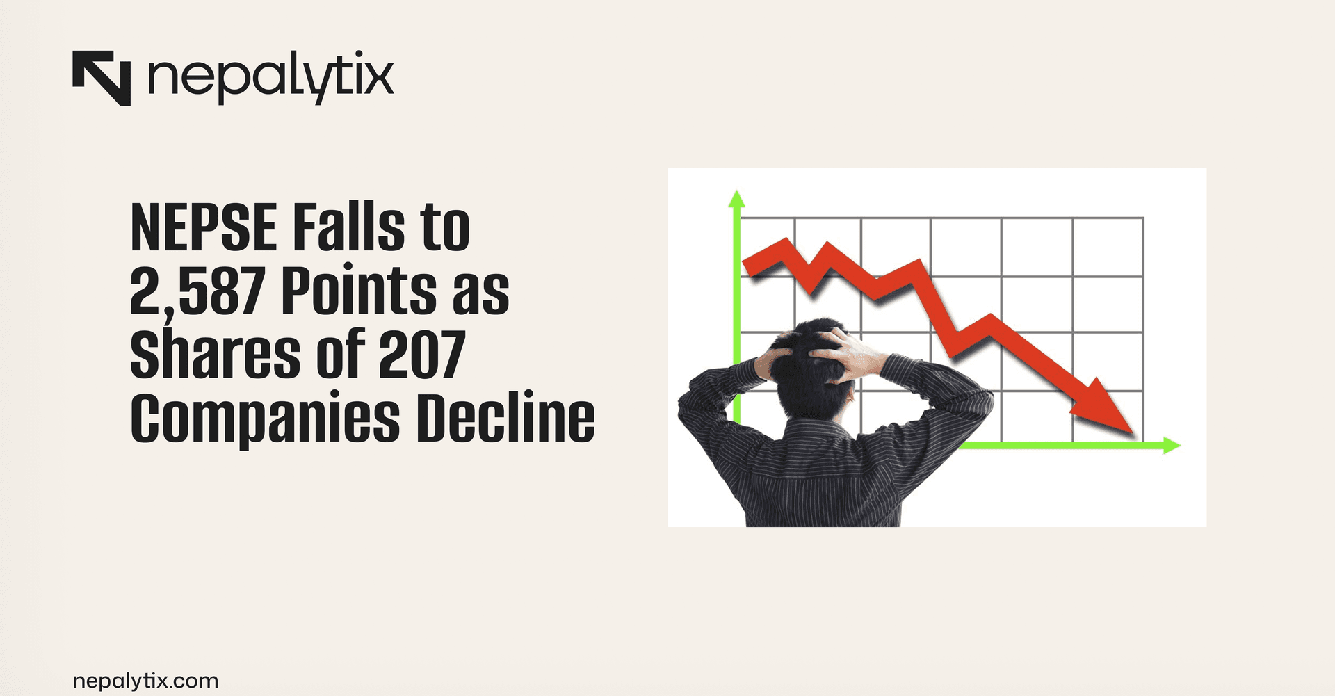 NEPSE Falls to 2,587 Points as Shares of 207 Companies Decline; Debenture Trading Gains Attention