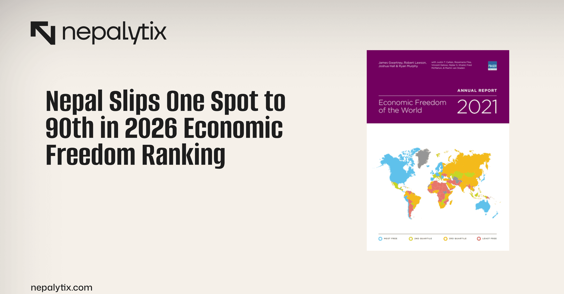 Nepal Slips One Spot to 90th in 2026 Economic Freedom Ranking