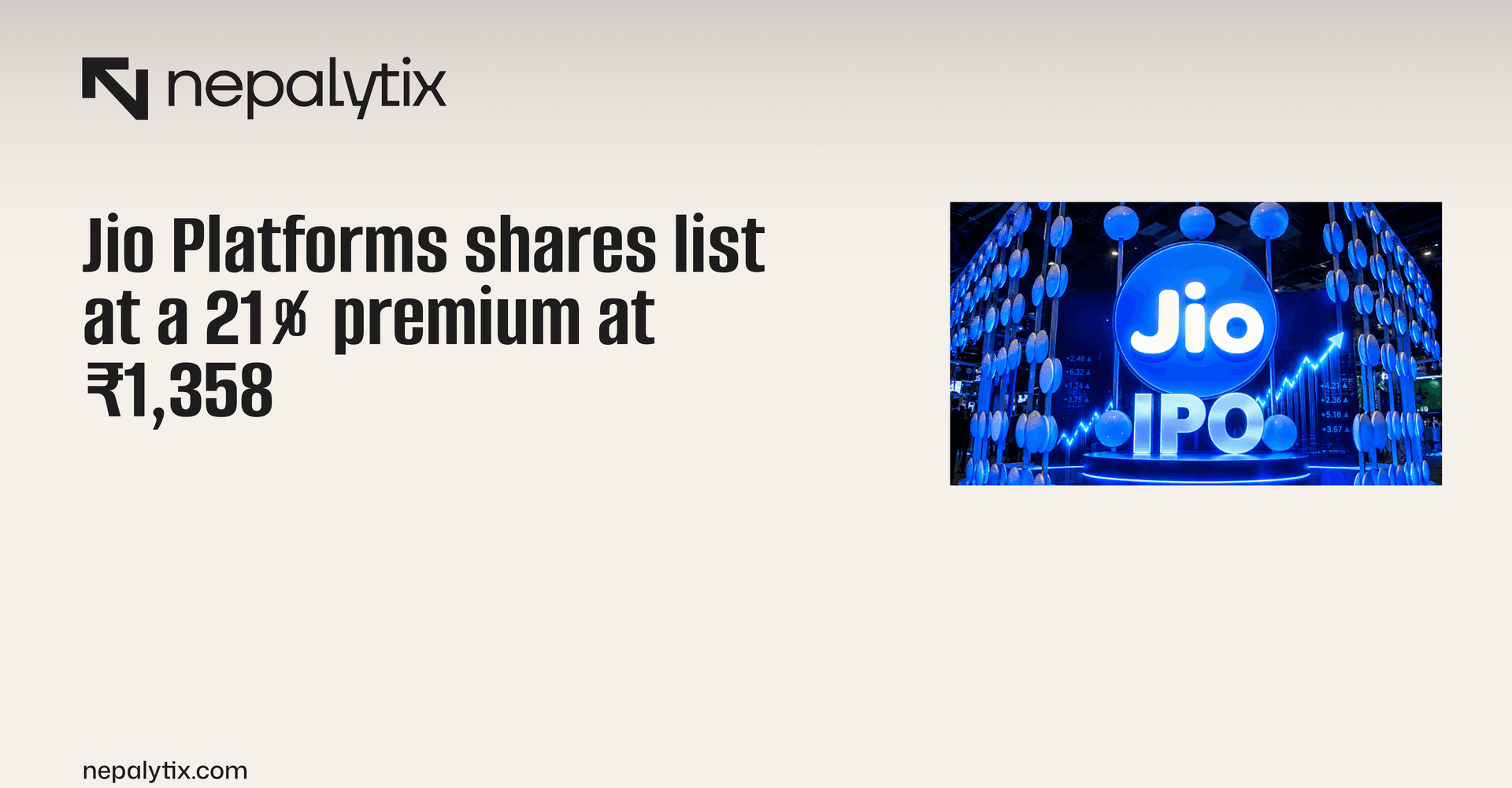 Jio Platforms Shares List at 21% Premium, Market Capitalisation Reaches ₹12.50 Lakh Crore