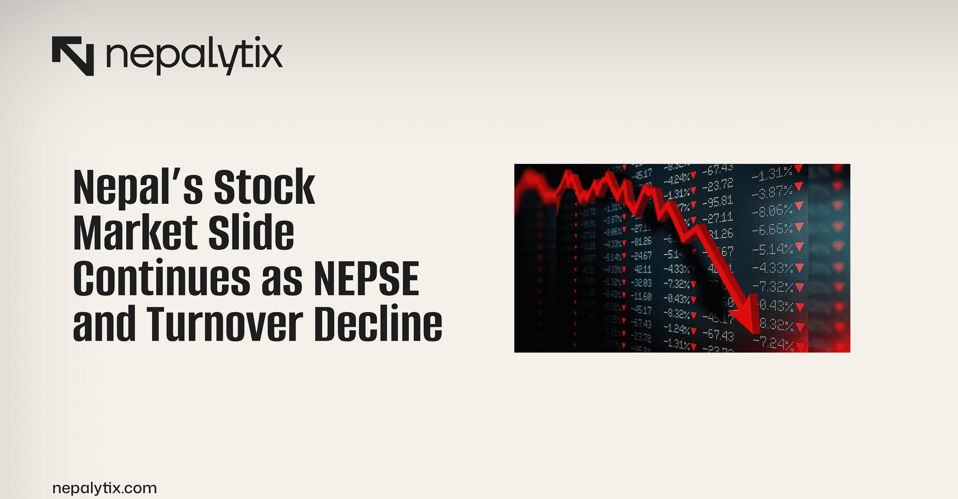 Nepal’s Stock Market Slide Continues as NEPSE and Turnover Decline