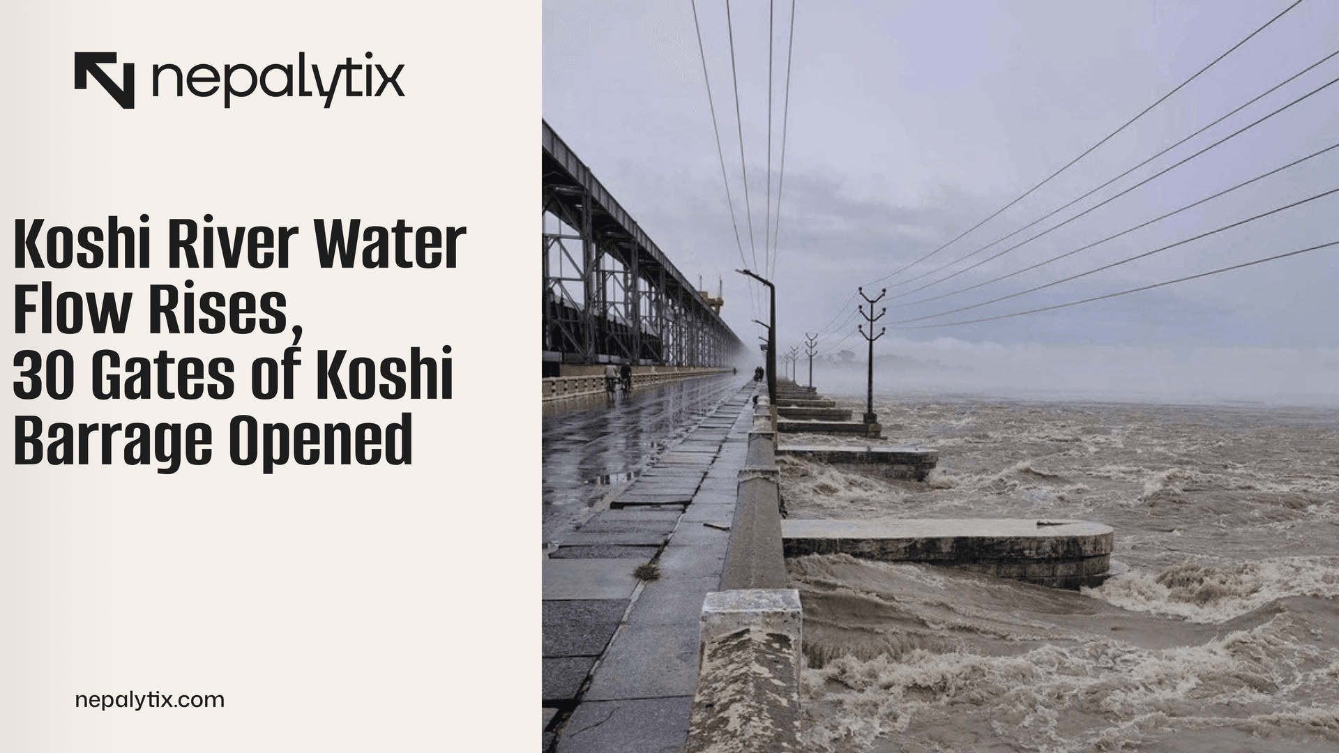 Koshi River Water Flow Rises, 30 Gates of Koshi Barrage Opened