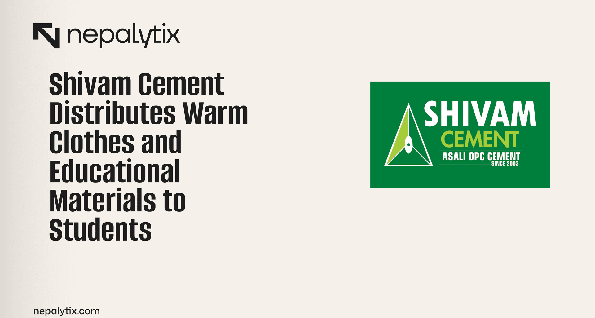 Shivam Cement Distributes Warm Clothes and Educational Materials to Students