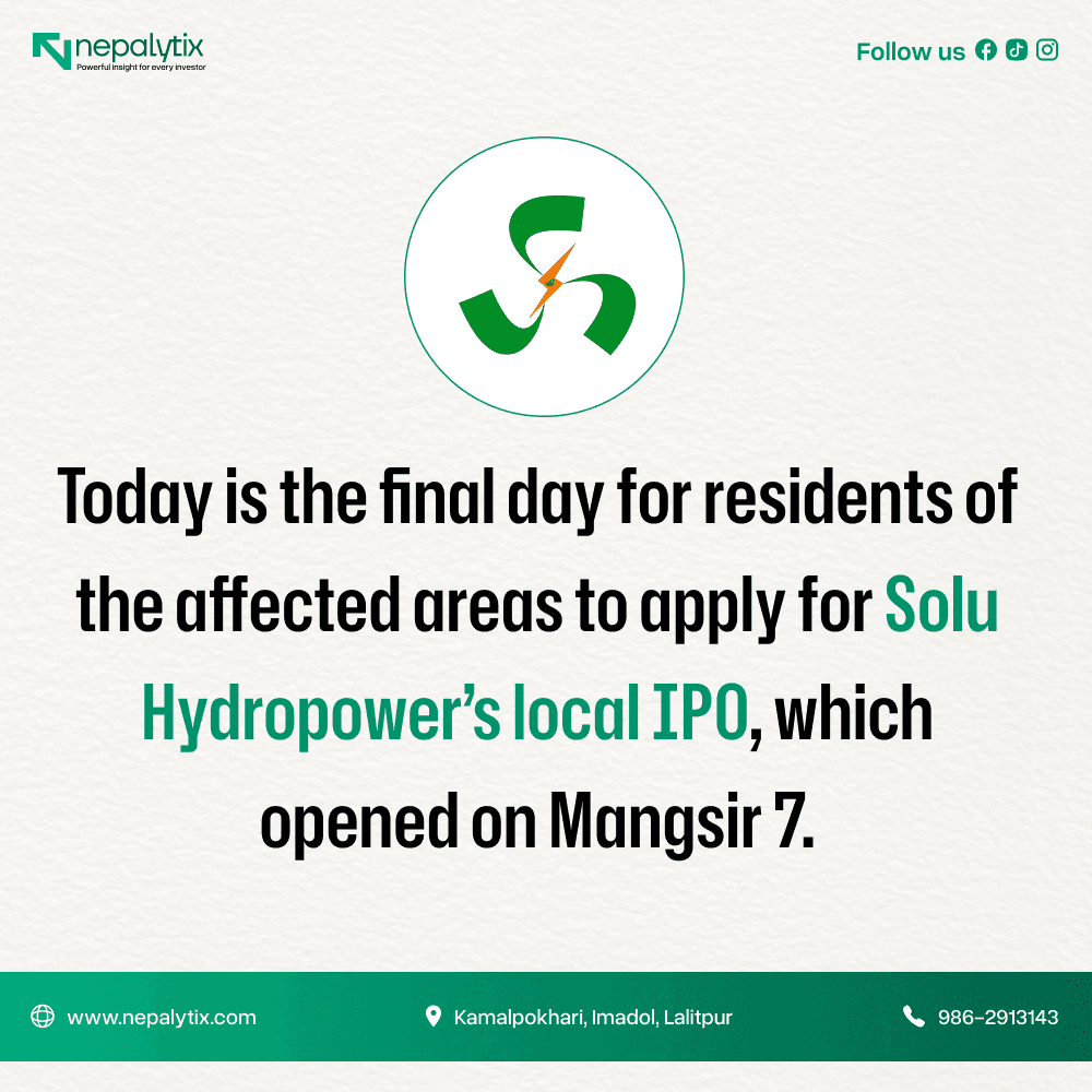Last Day to Apply for Solu Hydropower’s Local IPO