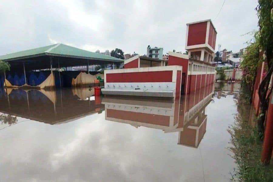 Flood Inundates Kirtipur Holding Center, Displaced Squatter Families Demand Permanent Resettlement