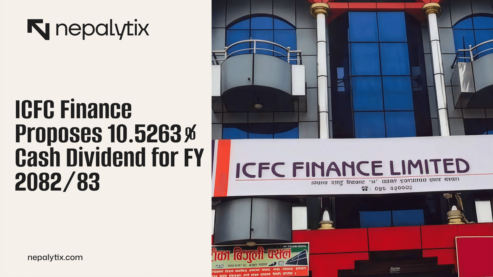 ICFC Finance Proposes 10.5263% Cash Dividend for FY 2082/83