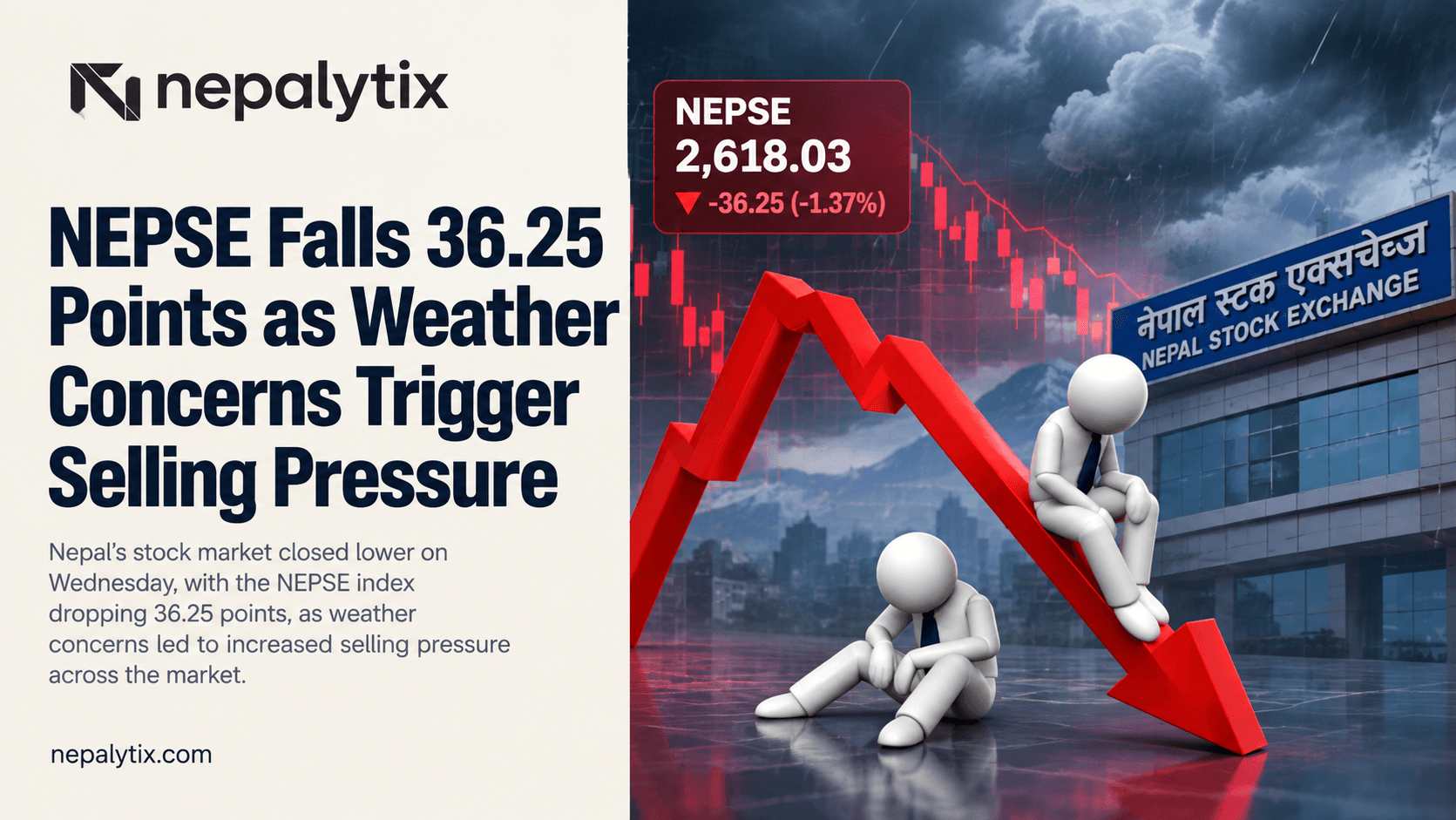 NEPSE Falls 36.25 Points as Weather Concerns Trigger Selling Pressure