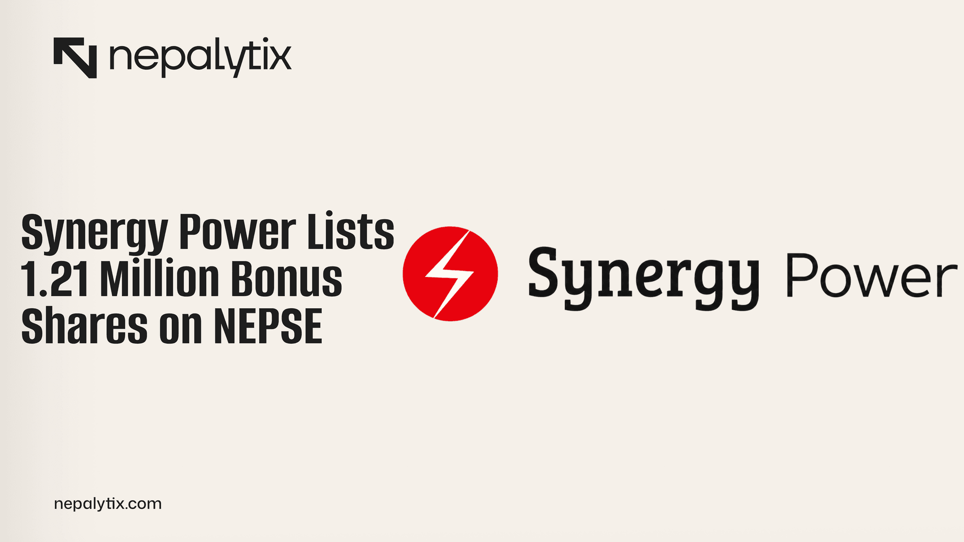 Synergy Power Lists 1.21 Million Bonus Shares on NEPSE