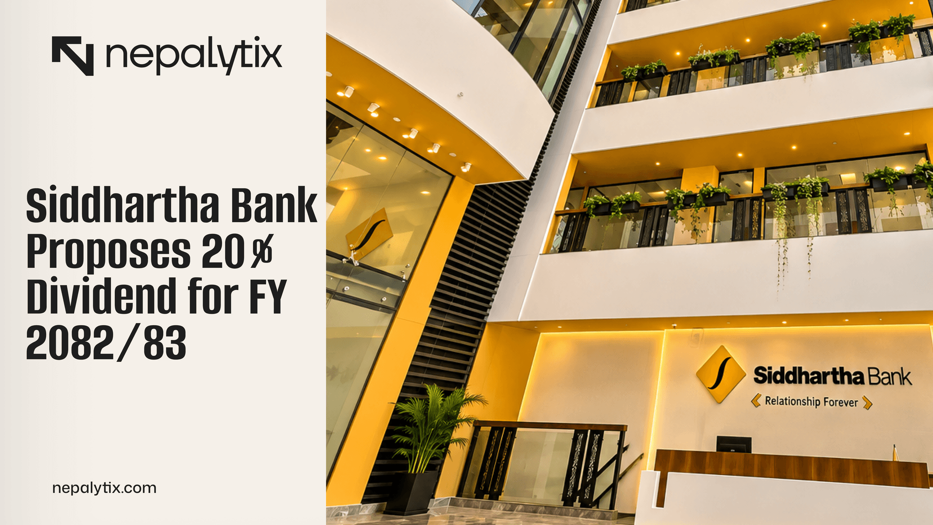 Siddhartha Bank Proposes 20% Dividend for FY 2082/83
